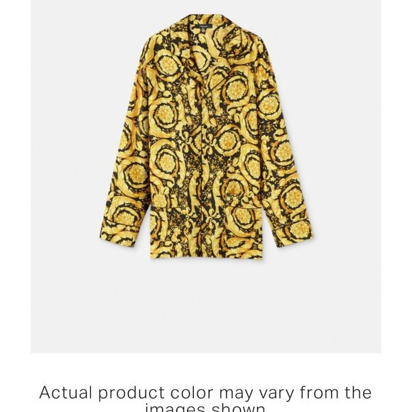 Brand New w/Tags $1,825 VERSACE Barocco-Print SILK PAJAMA TOP Size 4 IT / M - Picture 13 of 15
